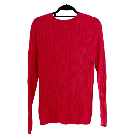 Banana Republic Lightweight Cable Knit Sweater Women's XL | Fuchsia Pink | EUC - Picture 2 of 11